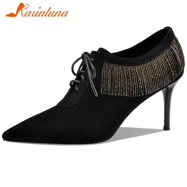 karin brand fashion lady high thin heel spring pumps genuine leather shoelace crystal pointed toe pumps women shoes woman1, Black
karin brand fashion lady high thin heel spring pumps genuine leather shoelace crystal pointed toe pumps women shoes woman1, Black