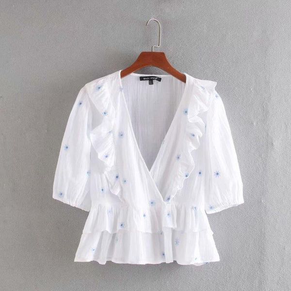 new 2020 women v neck floral embroidery cascading ruffles white blouse female short sleeve kimono shirts chic casual ls6636
new 2020 women v neck floral embroidery cascading ruffles white blouse female short sleeve kimono shirts chic casual ls6636