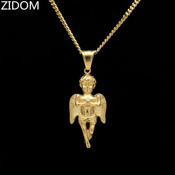 pendant necklaces 316 l stainless steel men gold color hip hop baby angel necklace with 60cm cuban link chain women jewelry, Silver
pendant necklaces 316 l stainless steel men gold color hip hop baby angel necklace with 60cm cuban link chain women jewelry, Silver