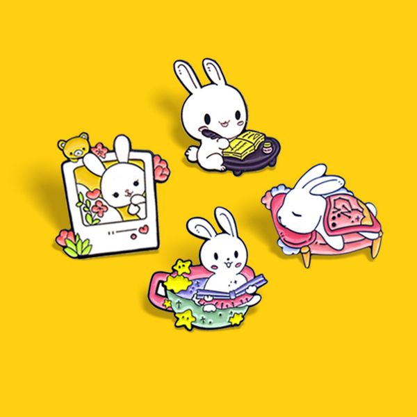 bunny reading looking in the mirror writing cartoon animal enamel brooch exquisite fashion metal pin clothing accessory badge, Blue
bunny reading looking in the mirror writing cartoon animal enamel brooch exquisite fashion metal pin clothing accessory badge, Blue
