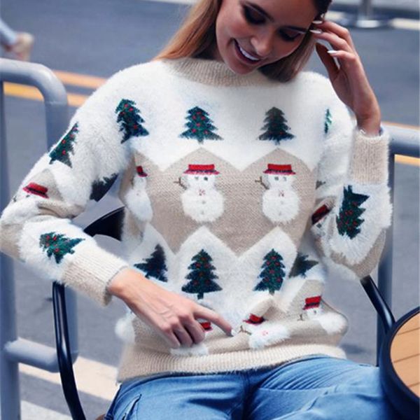 women mohair christmas sweater loose oversize long sleeve snowflake elk print pullover autumn winter jumper warm pink sweaters, White;black
women mohair christmas sweater loose oversize long sleeve snowflake elk print pullover autumn winter jumper warm pink sweaters, White;black