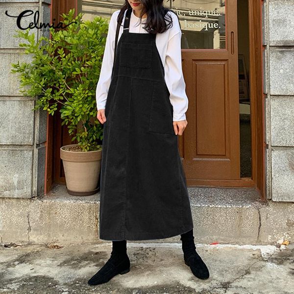 celmia women stylish sleeveless straps dress 2021 autumn fashion loose plus size corduroy midi dresses winter pockets long robe, Black;gray
celmia women stylish sleeveless straps dress 2021 autumn fashion loose plus size corduroy midi dresses winter pockets long robe, Black;gray