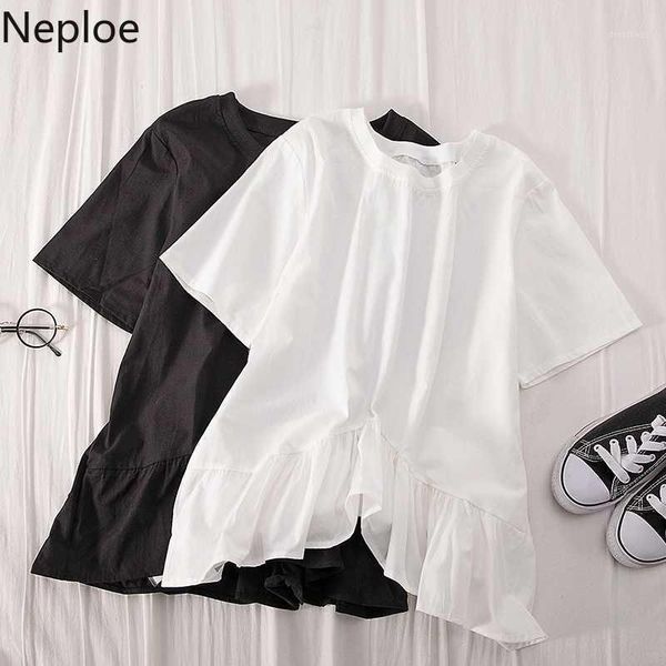 women's t-shirt neploe korean solid sweet graphic tees women short sleeve o neck t-shirts 2021 summer irregular ruffle patchwork t shir, White
women's t-shirt neploe korean solid sweet graphic tees women short sleeve o neck t-shirts 2021 summer irregular ruffle patchwork t shir, White