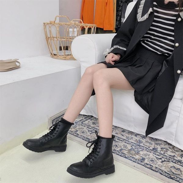 new solid black leather ankle boots for women shoes woman sneakers snow boots women winter lace up plus size botas mujer
new solid black leather ankle boots for women shoes woman sneakers snow boots women winter lace up plus size botas mujer