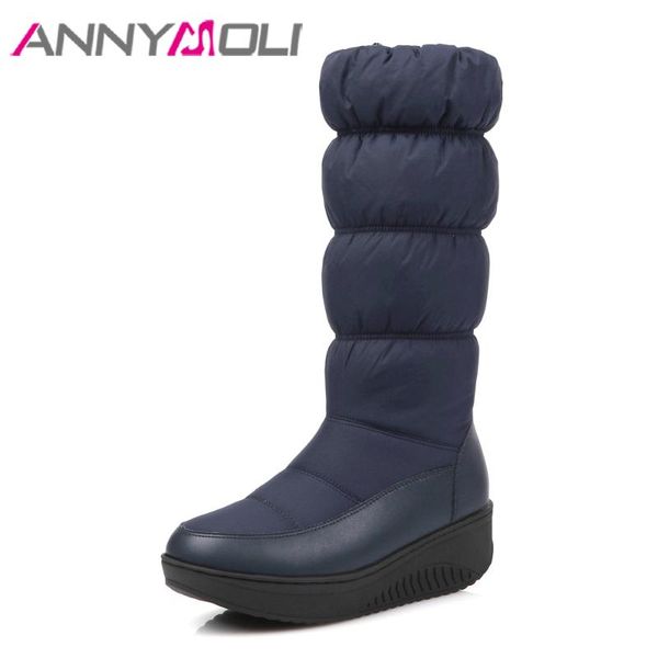 annymoli women boots winter plush snow boots wedge heel mid-calf zipper platform med heel fur shoes ladies big size 35-44, Black
annymoli women boots winter plush snow boots wedge heel mid-calf zipper platform med heel fur shoes ladies big size 35-44, Black
