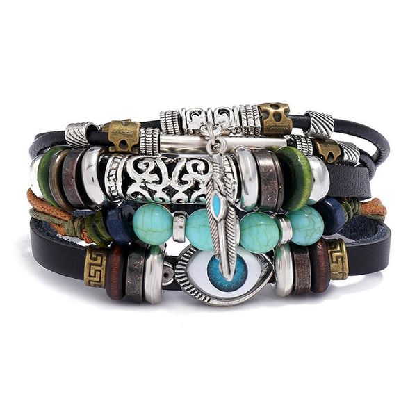 fashion multilayer leather bracelets set for men women vintage rope weave handmade beads braided charm bracelet jewelry men gift, Golden;silver
fashion multilayer leather bracelets set for men women vintage rope weave handmade beads braided charm bracelet jewelry men gift, Golden;silver