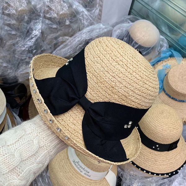 personalized big bow straw hat women's gao precious inlaid diamond, Blue;gray
personalized big bow straw hat women's gao precious inlaid diamond, Blue;gray
