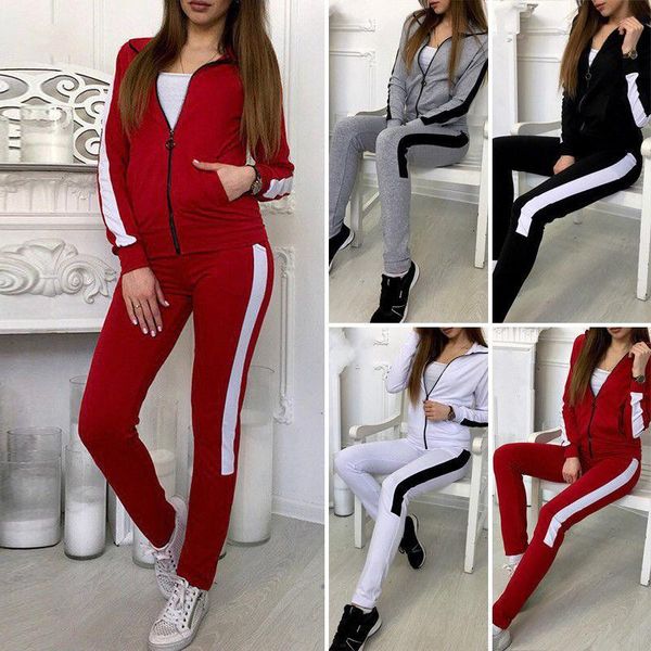 women's tracksuits 2021 european and american zipper long sleeve sports leisure suit, Gray
women's tracksuits 2021 european and american zipper long sleeve sports leisure suit, Gray