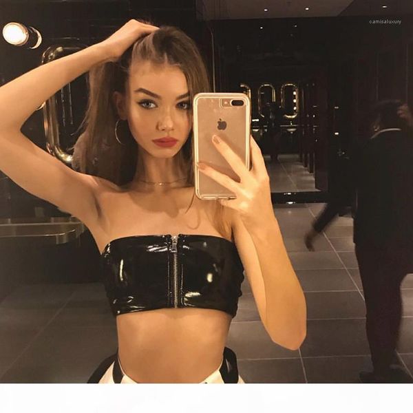 одежда конструктора женщин без бретелек топы мода pu молнии crop топы sexy выдалбливают топы вскользь женщины, White
одежда конструктора женщин без бретелек топы мода pu молнии crop топы sexy выдалбливают топы вскользь женщины, White