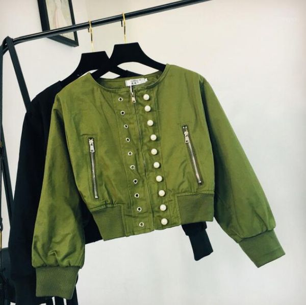 short jacket women spring and autumn 2020 new korean version slim baseball coats leisure bead coats ladies zipper shirt 1, Black;brown
short jacket women spring and autumn 2020 new korean version slim baseball coats leisure bead coats ladies zipper shirt 1, Black;brown