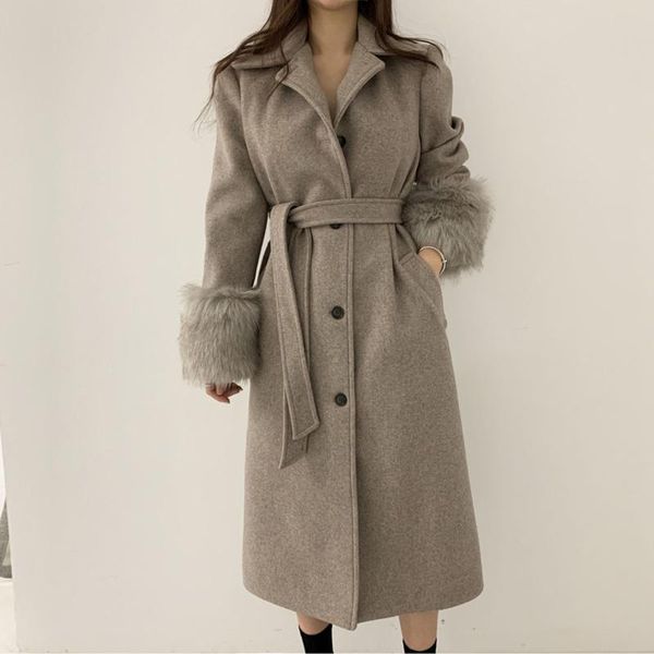 women's wool & blends elegant women single-breasted long blend coats 2021 winter thick warm lace-up loose woolen female outwear overcoa, Black
women's wool & blends elegant women single-breasted long blend coats 2021 winter thick warm lace-up loose woolen female outwear overcoa, Black