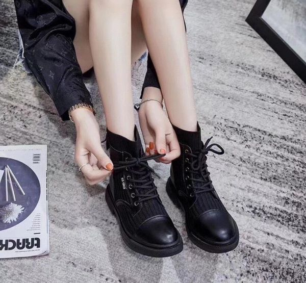 2021 the united states fashion autumn and winter new flying woven patchwork cowhide tide boots platform korean version of joker, Black
2021 the united states fashion autumn and winter new flying woven patchwork cowhide tide boots platform korean version of joker, Black