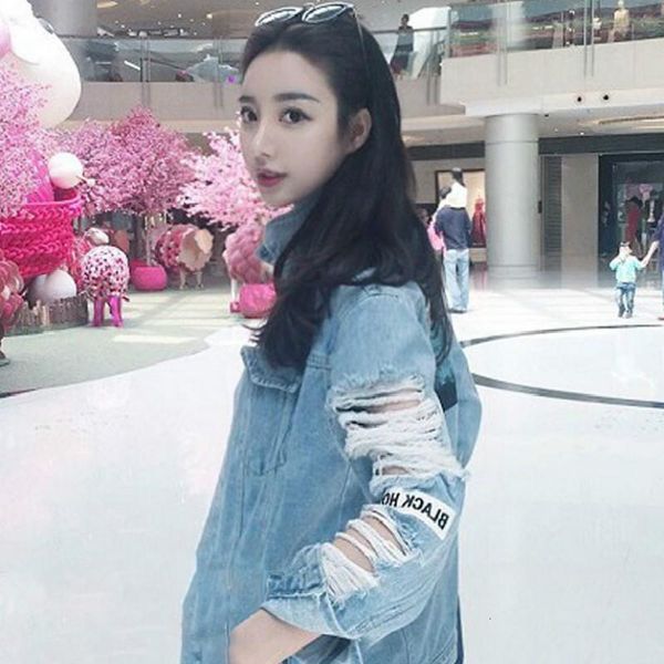 2021 spring fashion coat women frayed denim bomber jacket appliques print where is my mind lady vintage elegant outwear, Black;brown
2021 spring fashion coat women frayed denim bomber jacket appliques print where is my mind lady vintage elegant outwear, Black;brown