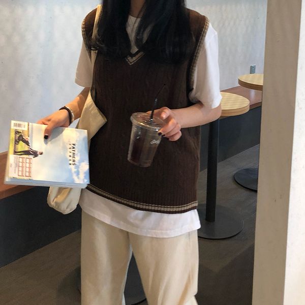 3 colors 2019 autumn and winter preppy style v neck knitted sleeveless vest sweaters womens pullovers womens (x973) c0127, White;black
3 colors 2019 autumn and winter preppy style v neck knitted sleeveless vest sweaters womens pullovers womens (x973) c0127, White;black