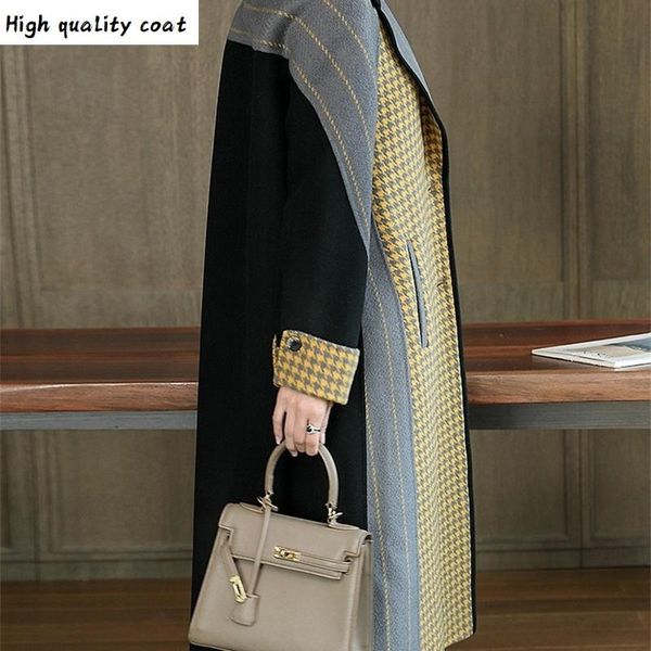 elegant autumn winter ladies women woolen jacket female korean long plaid 100% wool coat fashion vintage abrigo mujer 9069, Black
elegant autumn winter ladies women woolen jacket female korean long plaid 100% wool coat fashion vintage abrigo mujer 9069, Black