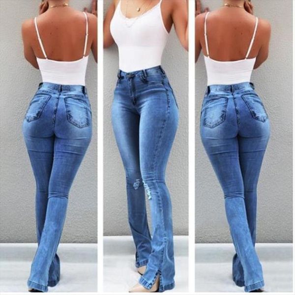 women ripped flared jeans high waist elegant vintage bell bottom skinny denim pants ladies casual wide leg jeans trousers, Blue
women ripped flared jeans high waist elegant vintage bell bottom skinny denim pants ladies casual wide leg jeans trousers, Blue