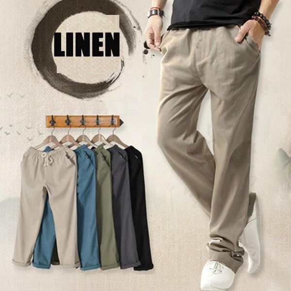 summer thin men casual linen pants sweatpants straight trousers loose plus size joggers men's cotton pantalon homme streetwear, Black
summer thin men casual linen pants sweatpants straight trousers loose plus size joggers men's cotton pantalon homme streetwear, Black