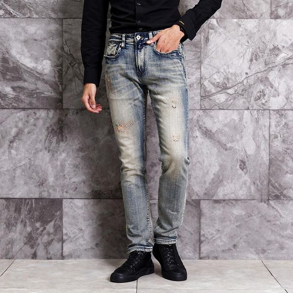 fashion streetwear men jeans retro blue slim fit patchwork ripped jeans men vintage designer denim pants hip hop homme
fashion streetwear men jeans retro blue slim fit patchwork ripped jeans men vintage designer denim pants hip hop homme
