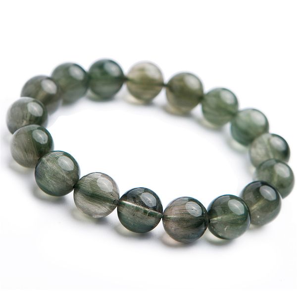 green natural rutilated quartz bracelet 12mm genuine gems stone healing crystal stretch round bead bracelet women female, Black
green natural rutilated quartz bracelet 12mm genuine gems stone healing crystal stretch round bead bracelet women female, Black