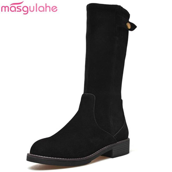 masgulahe 2020 fashion autumn winter boots women round toe zip flock med heels mid calf boots ladies shoes big size 32-43, Black
masgulahe 2020 fashion autumn winter boots women round toe zip flock med heels mid calf boots ladies shoes big size 32-43, Black