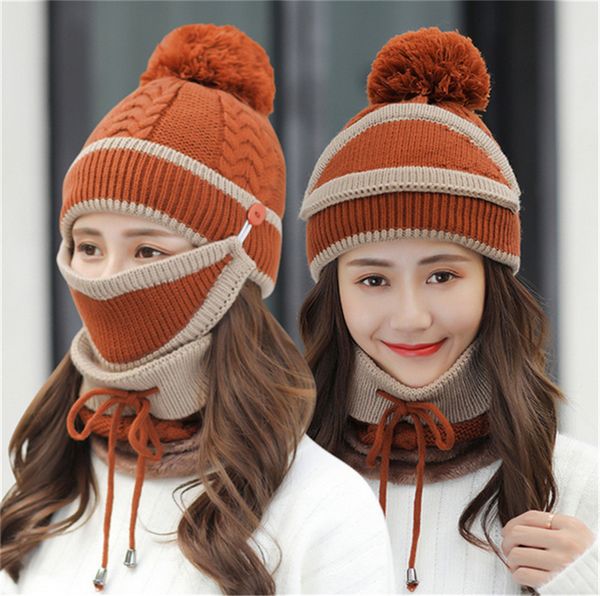 thick warm winter pom beanies women ladies fleece lined hat knitted skull cap tuque face mask scarf neck ring cycling headwear sets e110602, Yellow
thick warm winter pom beanies women ladies fleece lined hat knitted skull cap tuque face mask scarf neck ring cycling headwear sets e110602, Yellow