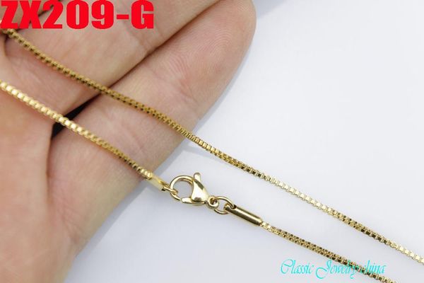 200pcs small necklace golden color stainless steel necklace 1.2mm box chain fashion women zx209-g, Silver
200pcs small necklace golden color stainless steel necklace 1.2mm box chain fashion women zx209-g, Silver