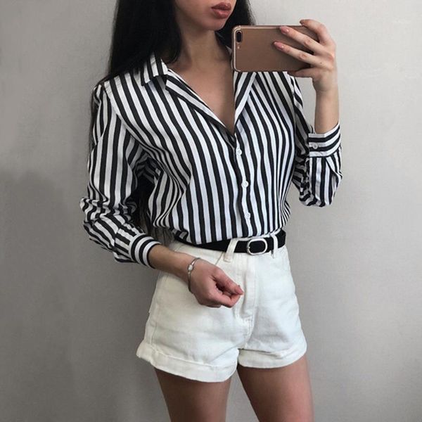 fashion summer striped loose shirts for women loose slim long sleeve v-neck and blouses ladies office work blouse, White
fashion summer striped loose shirts for women loose slim long sleeve v-neck and blouses ladies office work blouse, White