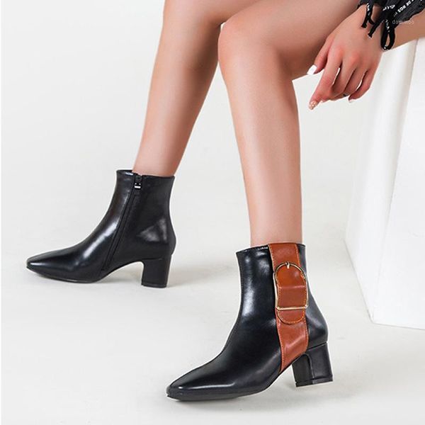 boots knight boots square head patent leather side zipper stitching color square heel autumn fashion business women1, Black
boots knight boots square head patent leather side zipper stitching color square heel autumn fashion business women1, Black