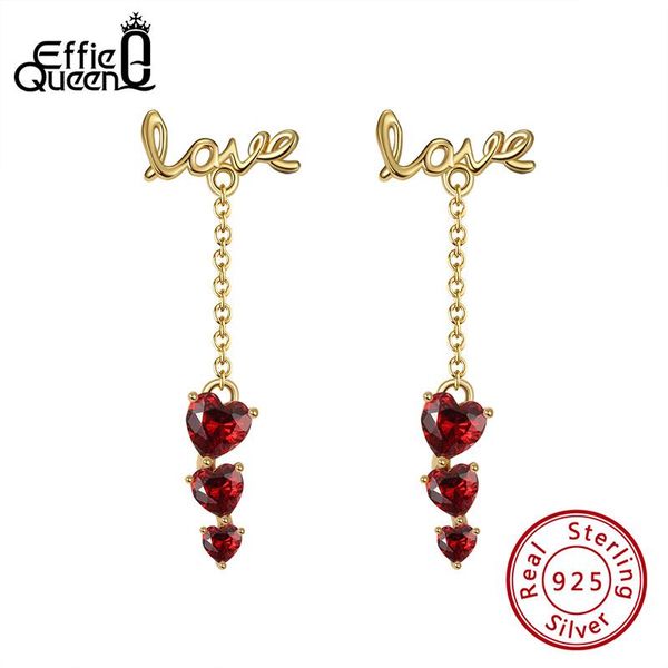 EFFIE QUEEN 925 Sterling Silver Ruby Heart Earrings for Women 14K Gold Letter Love Fashion Jewelry 2021 New Earings EEQE34
EFFIE QUEEN 925 Sterling Silver Ruby Heart Earrings for Women 14K Gold Letter Love Fashion Jewelry 2021 New Earings EEQE34