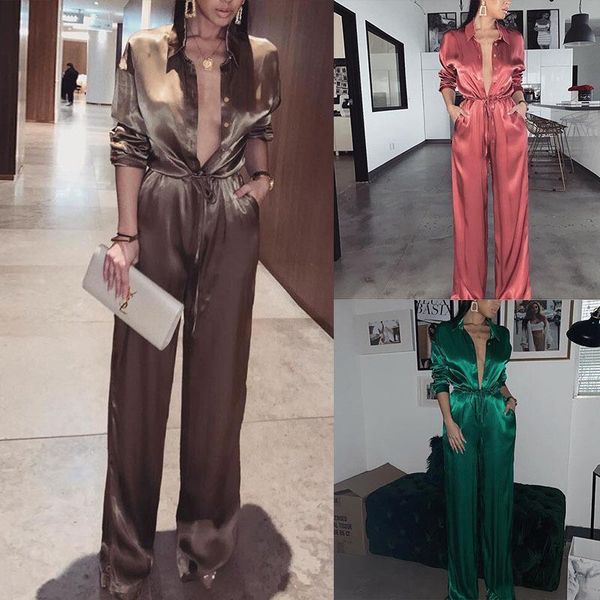 elegant loose night party jumpsuit women 2019 solid lapel deep v neck satin bandage playsuits ladies streetwear plus size, Black;white
elegant loose night party jumpsuit women 2019 solid lapel deep v neck satin bandage playsuits ladies streetwear plus size, Black;white