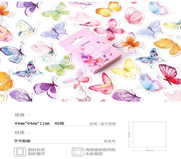45 бабочка наклейки kawaii примечание бумага наклейки украшения diy альбом scrapbook student канцтовары 45 jllvyd home003