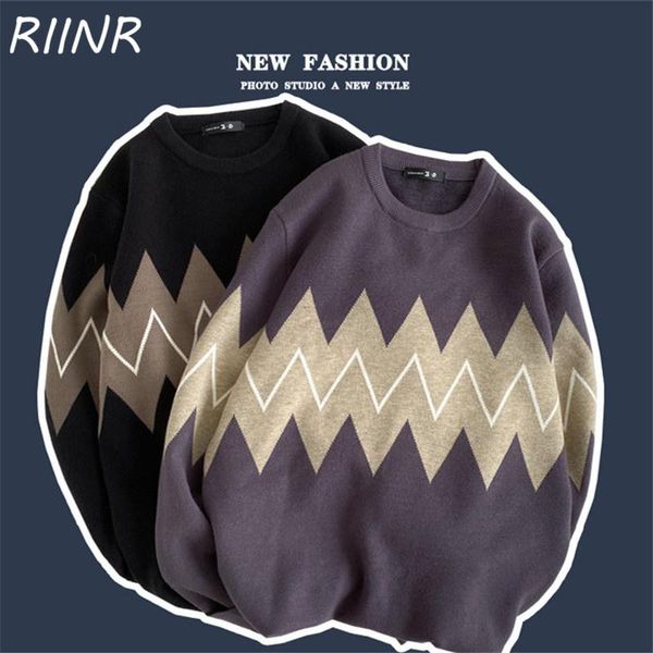 men's sweaters riinr 2021 autumn and winter hong kong style round neck color block loose knit sweater men wave pattern pullover l-3xl, White;black
men's sweaters riinr 2021 autumn and winter hong kong style round neck color block loose knit sweater men wave pattern pullover l-3xl, White;black