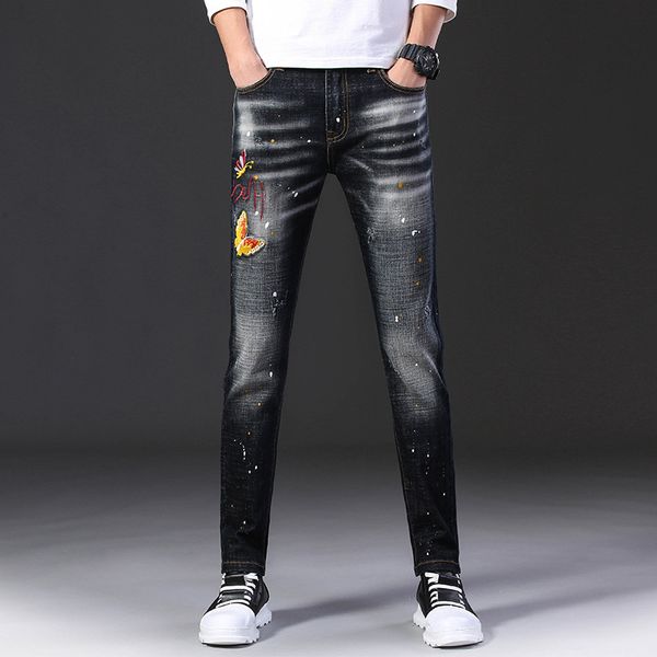 2d fall new jeans mens foreign trade slim stretch black mens fashion jeans selling hot, Blue
2d fall new jeans mens foreign trade slim stretch black mens fashion jeans selling hot, Blue