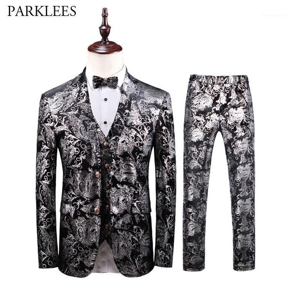 luxury bronzing floral velvet tuxedo suit men wedding groom 3 piece suits men slim fit dress suits party stage singer clothes1, White;black
luxury bronzing floral velvet tuxedo suit men wedding groom 3 piece suits men slim fit dress suits party stage singer clothes1, White;black