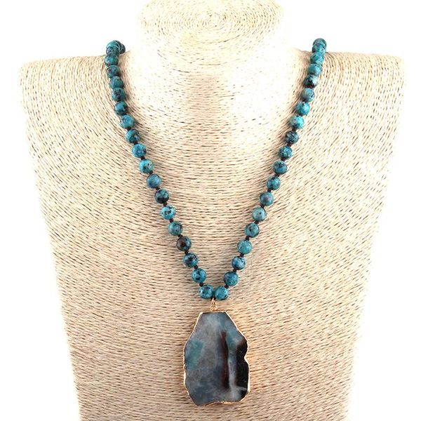 pendant necklaces fashion bohemian tribal jewelry semi precious stones long knotted women ethnic, Silver
pendant necklaces fashion bohemian tribal jewelry semi precious stones long knotted women ethnic, Silver