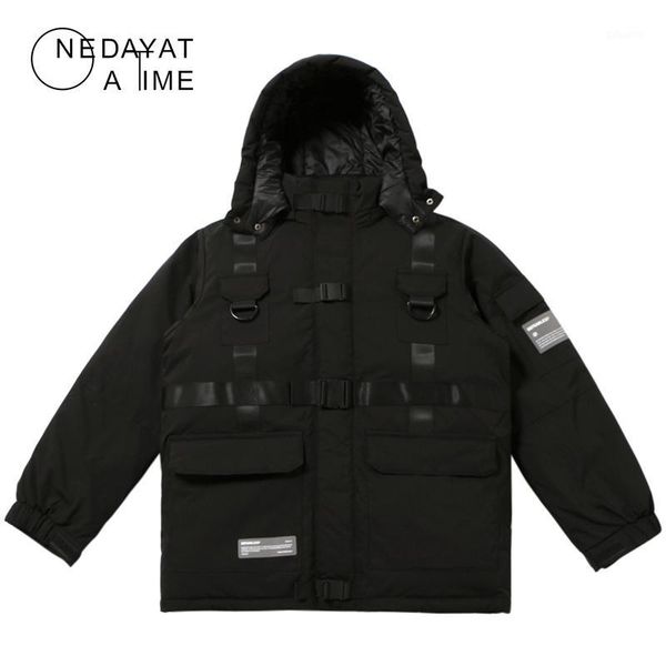 men winter jacket parka hip hop streetwear jacket parkas button ribbon cotton pullover hooded harajuku outwear1, Black
men winter jacket parka hip hop streetwear jacket parkas button ribbon cotton pullover hooded harajuku outwear1, Black