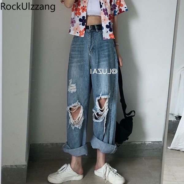 plus size destroyed ripped hole loose straight high waist denim pant jeans trouser boyfriend fashion baggy streetwear vintage y1214, Blue
plus size destroyed ripped hole loose straight high waist denim pant jeans trouser boyfriend fashion baggy streetwear vintage y1214, Blue