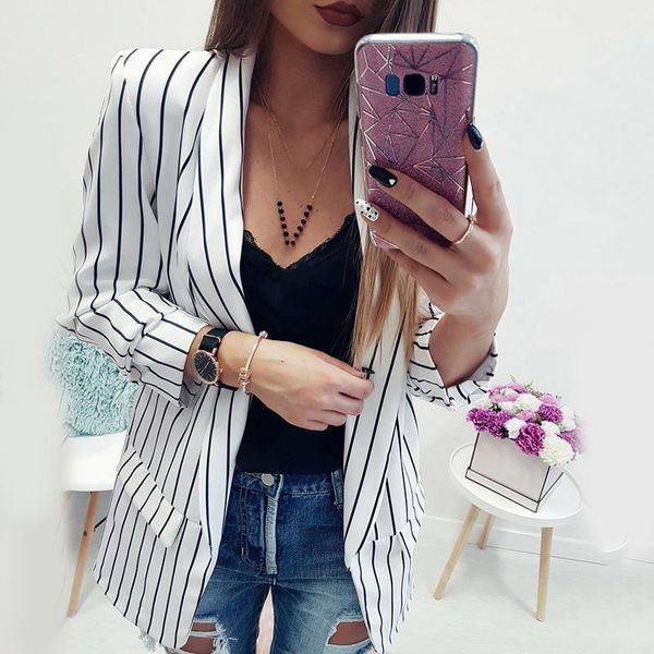 women's suits & blazers women's coats cardigan suit fashion long sleeve stripe slim elegant four colors casual office work ladies, White;black
women's suits & blazers women's coats cardigan suit fashion long sleeve stripe slim elegant four colors casual office work ladies, White;black