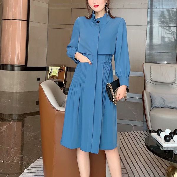 2021 new autumn style long sleeves plied pockets thin stretched fitting temperament dress of women fashionable clothes oteo, Black;gray
2021 new autumn style long sleeves plied pockets thin stretched fitting temperament dress of women fashionable clothes oteo, Black;gray