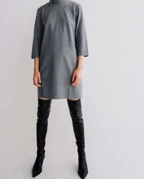 5 yins 4 style / high collar sleeve medium length solid dress elastic knitted autumn women's bottom skirt, Black;gray
5 yins 4 style / high collar sleeve medium length solid dress elastic knitted autumn women's bottom skirt, Black;gray