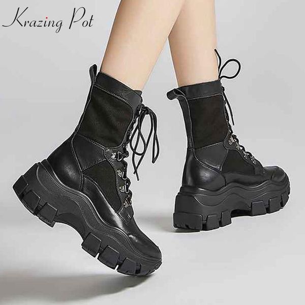 boots krazing pot full grain leather motorcycles thick bottom high heels cross-tied lace up winter keep warm mid-calf l13, Black
boots krazing pot full grain leather motorcycles thick bottom high heels cross-tied lace up winter keep warm mid-calf l13, Black