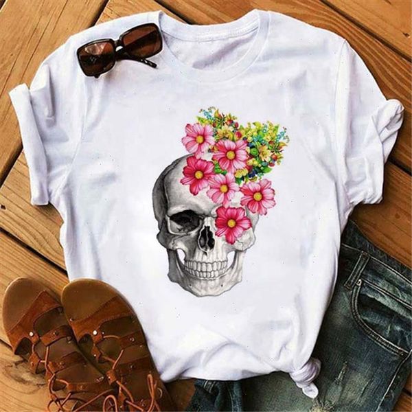 skull with floral printed tshirt cartoon tees kawaii t shirt women harajuku short sleeve funny ulzzang t shirt female, White
skull with floral printed tshirt cartoon tees kawaii t shirt women harajuku short sleeve funny ulzzang t shirt female, White