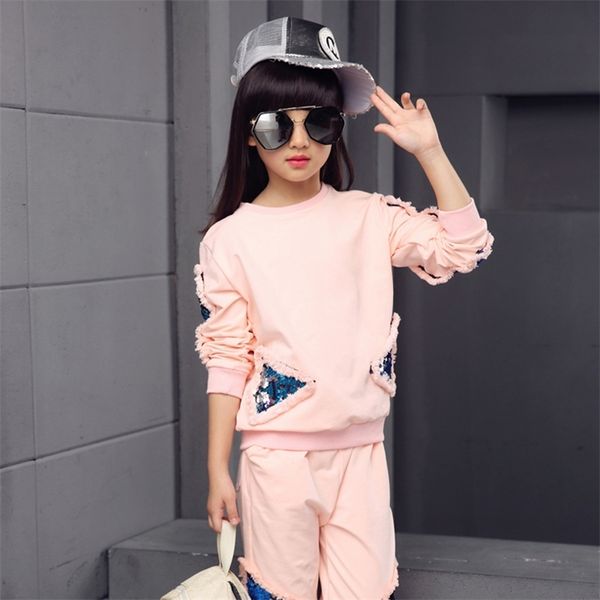 teenage children clothing set cotton sweatshirt + pants two-piece casual sequins kids girls clothes suit 6-12t40 y200325, White
teenage children clothing set cotton sweatshirt + pants two-piece casual sequins kids girls clothes suit 6-12t40 y200325, White
