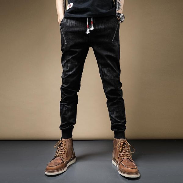 men's jeans 2021 autumn fashion stretch slim fit denim trousers black camouflage elastic waist drawstring pants, Blue
men's jeans 2021 autumn fashion stretch slim fit denim trousers black camouflage elastic waist drawstring pants, Blue
