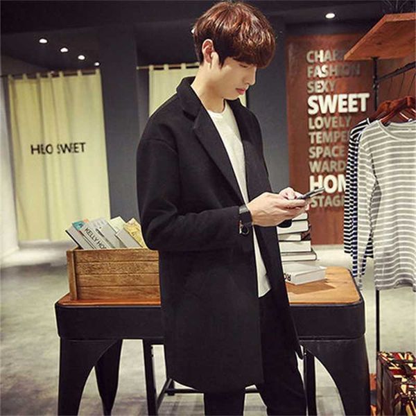 2020 winter new men's windbreaker medium length korean loose woolen students' tweed coat thickened, Tan;black
2020 winter new men's windbreaker medium length korean loose woolen students' tweed coat thickened, Tan;black