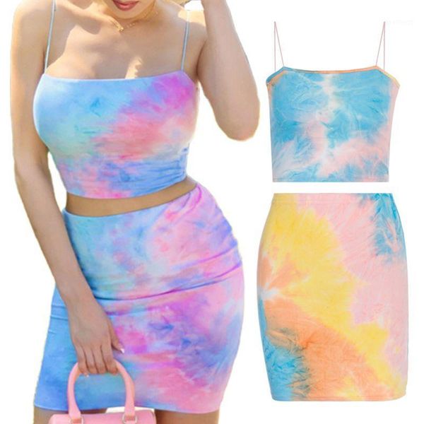 women summer gradient tie-dye 2 piece outfit sling camis crop high waisted bodycon mini skirt party clubwear1, White
women summer gradient tie-dye 2 piece outfit sling camis crop high waisted bodycon mini skirt party clubwear1, White