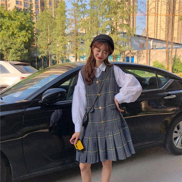 women's tracksuits autumn 2021 college style zimao show thin and reduced age pleated vest dress women fashion two piece set, Gray
women's tracksuits autumn 2021 college style zimao show thin and reduced age pleated vest dress women fashion two piece set, Gray