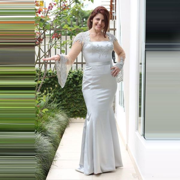 elegant silver satin mermaid prom dresses for mother lace long bell sleeve 2022 women formal party evening gowns special occasion wear, Black
elegant silver satin mermaid prom dresses for mother lace long bell sleeve 2022 women formal party evening gowns special occasion wear, Black