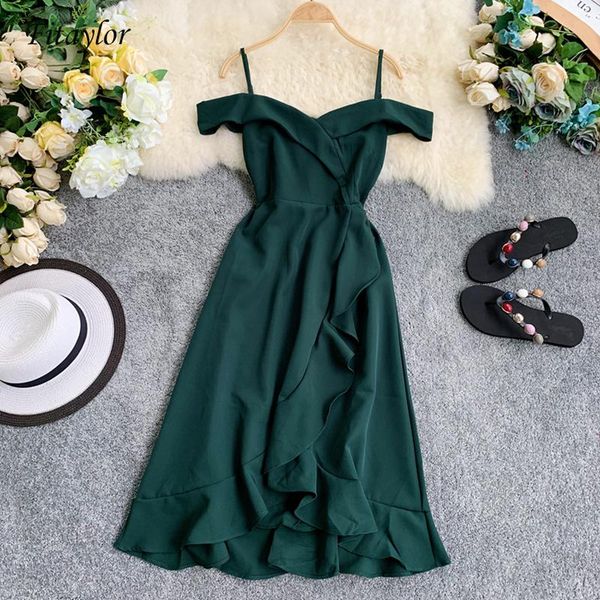 casual dresses fitaylor slim ruffles v neck spaghetti strap summer long dress party elegant women beach irregular vestidos, Black;gray
casual dresses fitaylor slim ruffles v neck spaghetti strap summer long dress party elegant women beach irregular vestidos, Black;gray