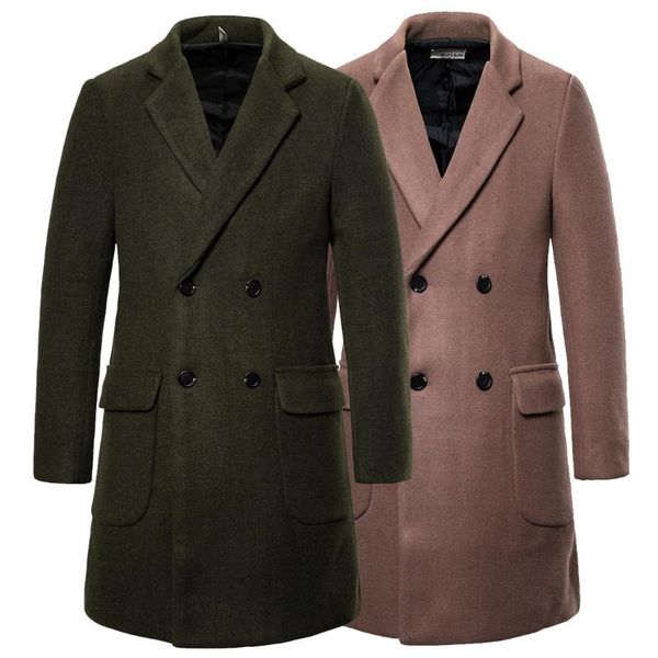 men's wool & blends autumn winter men'smedium length coat thicken warm wind proof double breasted solid casual vintage male windbr, Black
men's wool & blends autumn winter men'smedium length coat thicken warm wind proof double breasted solid casual vintage male windbr, Black